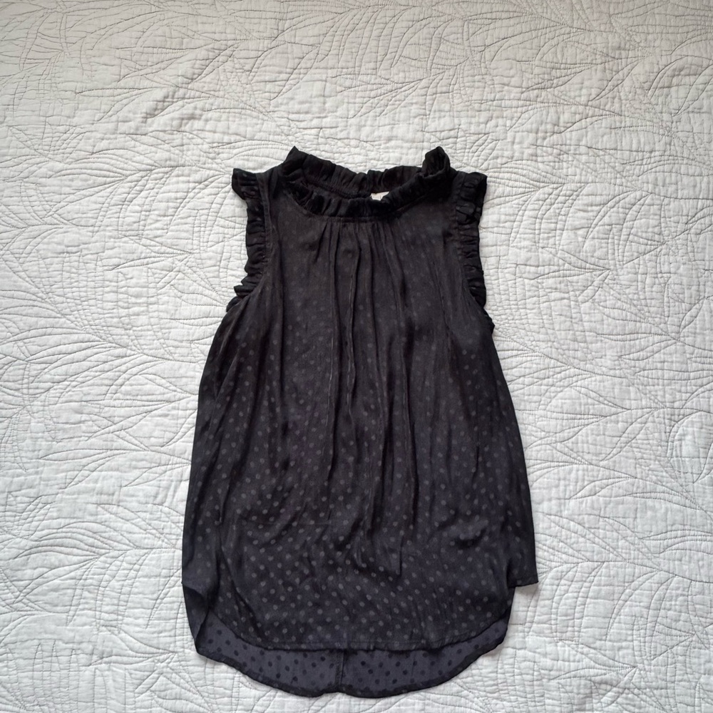 LA MIEL Black Ruffle Sleeve Blouse